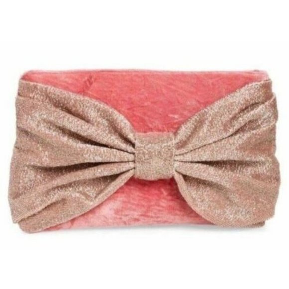 Rachel Parcell Beaded Bow Clutch Handbags - RACHEL PARCELL WOMEN'S BEADED BOW CLUTCH  PINK NWT